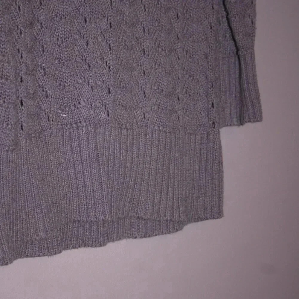 Sonoma Purple Roll Neck Sweater Size Large Crew Style 100% Cotton 3/4 Length - Picture 7 of 15